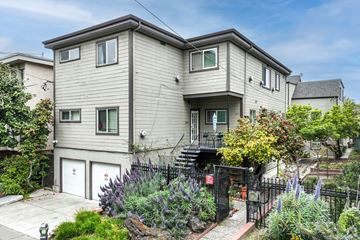 Berkeley apartment for rent - A house with a grey facade and a black gate in front.
