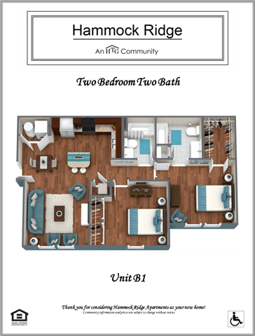 Floor plan for 2 beds, 2 baths, 916 sqft