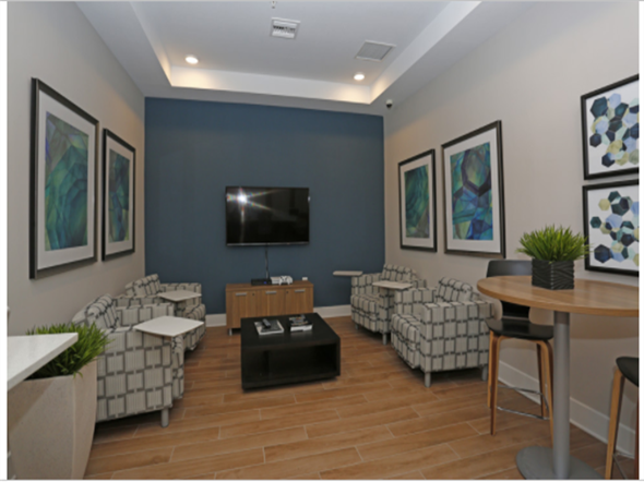 Holiday apartment for rent - a living room with couches and a table and a television