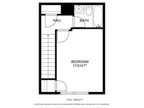 Jacksonville house for rent - A floor plan of a bedroom, bathroom, and hallway.