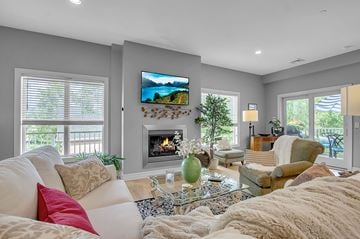 East Amherst apartment for rent - a living room with a couch and a fireplace