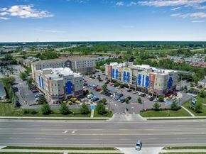 Amherst apartment for rent - an aerial view of a city with buildings and a street