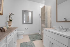 Amherst apartment for rent - a bathroom with a sink toilet and a shower
