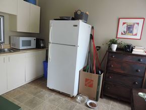 New Glasgow apartment for rent - a kitchen with a refrigerator and a microwave in it