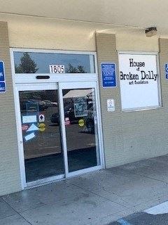 Napa apartment for rent - The front of a building with a sign that says "House of Broken Dolly Art Foundation".