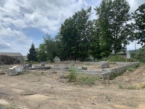 Penn Yan apartment for rent - the garden is in the process of being filled with dirt and plants