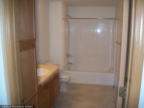 Pulaski apartment for rent - a bathroom with a toilet and a sink and a shower