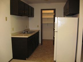 South Milwaukee apartment for rent - a kitchen with a sink and a refrigerator