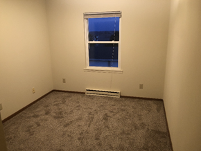 West Bend apartment for rent - A room with a window and a carpet on the floor.