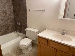 Waukesha apartment for rent - a bathroom with a sink toilet and a bath tub