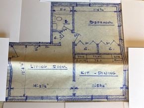 Hamburg apartment for rent - a blueprint of a floor plan of a house with measurements on it