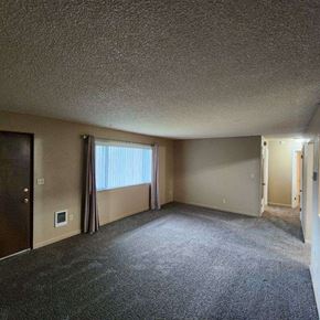 Longview apartment for rent - an empty living room with a window and a door