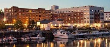 Port Chester apartment for rent - a group of boats are docked in a harbor