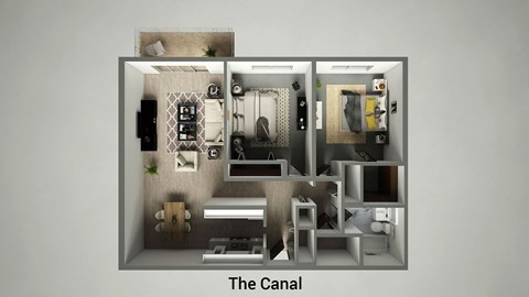 Floor plan for 2 beds, 1 bath, 1000 sqft