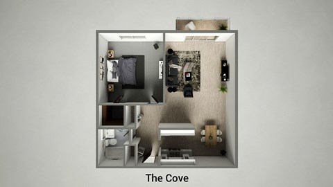 Floor plan for 1 bed, 1 bath, 800 sqft