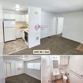 Longview apartment for rent - A bedroom with a toilet and sink is labeled Unit #5-1 bed.