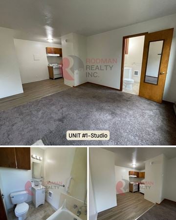 Longview apartment for rent - A studio apartment with a bedroom, bathroom, and kitchenette is for sale.