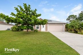 Kissimmee house for rent - a house with a lawn and a tree in front of it