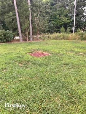 Troutman house for rent - A grassy field with a red spot in the middle.