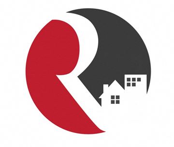 Longview apartment for rent - A logo with a red and black crescent shape with a house in the black area.