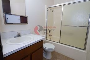 Longview apartment for rent - A bathroom with a sink, toilet and shower.