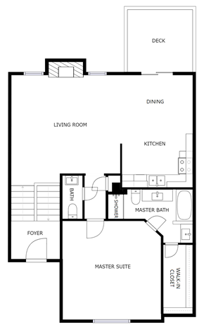 Lenexa apartment for rent - a floor plan of a house with bedrooms and a living room