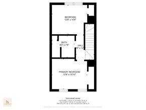 Jacksonville house for rent - A floor plan of a house with a primary bedroom, a hall, and a bath.