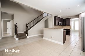 Spring house for rent - the kitchen and living room are open to the staircase to the second floor