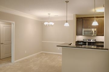 Columbus apartment for rent - A kitchen with a counter and cabinets.