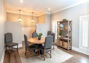 Columbus apartment for rent - A dining room with a round table and chairs.