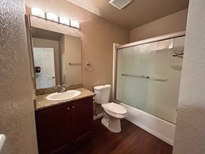 Manteca house for rent - a bathroom with a sink toilet and a shower