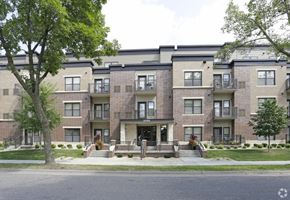 Minneapolis apartment for rent - Apartment buildings with trees in front of them.