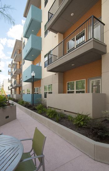 Balconies with courtyard views