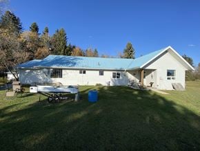 Snowden house for rent - a house with a blue roof and a picnic table in the yard
