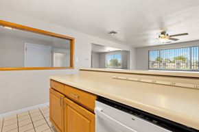 Denver apartment for rent - a kitchen with a counter top and a dishwasher