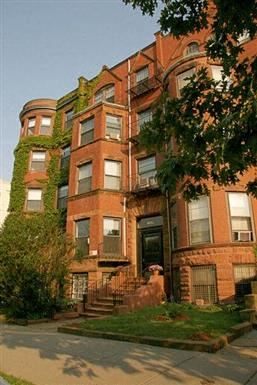 Brookline apartment for rent - a red brick building with a tree in front of it