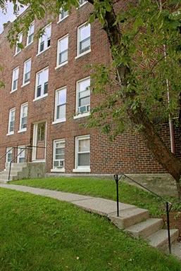 Brighton apartment for rent - a brick building with a tree in front of it