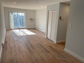 Quincy apartment for rent - Living room with laminate floors