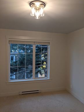 Delta apartment for rent - a bedroom with a large window and a chandelier