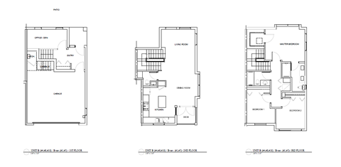 Floor plan for 3 beds, 3 baths, 1539 sqft