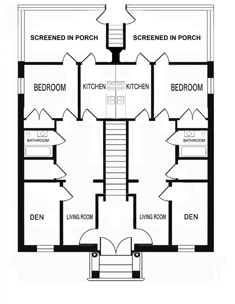 Floor plan for 2 beds, 1 bath, 700 sqft