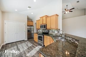 North Port house for rent - the kitchen is updated with granite counter tops and stainless steel appliances