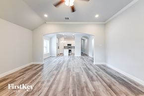 Dallas house for rent - the living room is open to the kitchen and dining room