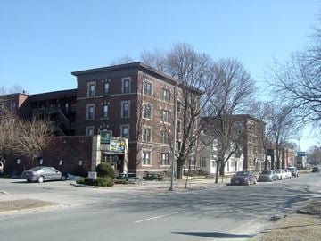 West Springfield apartment for rent - a brick building on the corner of a city street