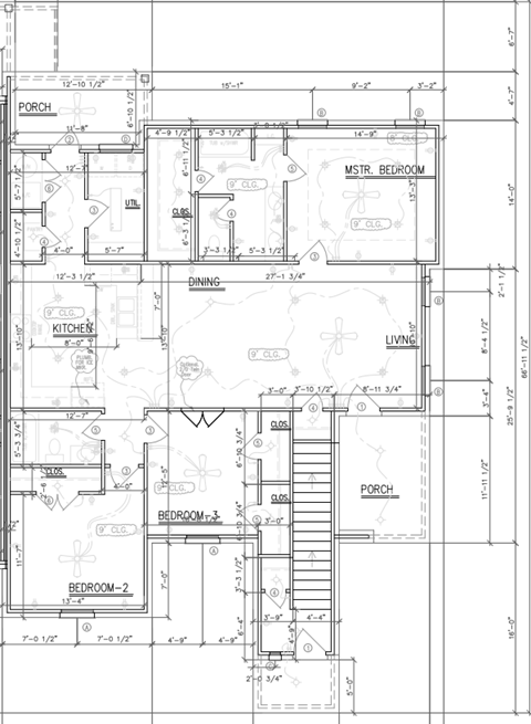 Floor plan for 3 beds, 2 baths, 1538 sqft