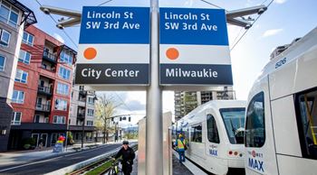 Max light rail right out front!