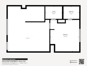 Tulsa apartment for rent - A floor plan of a 30% exteriors property with a closet, bathroom and bedroom.