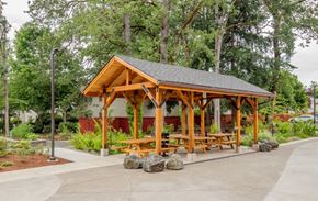 Eugene apartment for rent - a pavilion with benches and trees in a park