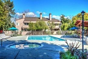 San Jose house for rent - a swimming pool with a house in the background