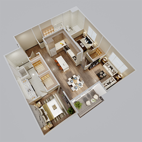 Blue Springs apartment for rent - a 3d floor plan of a house